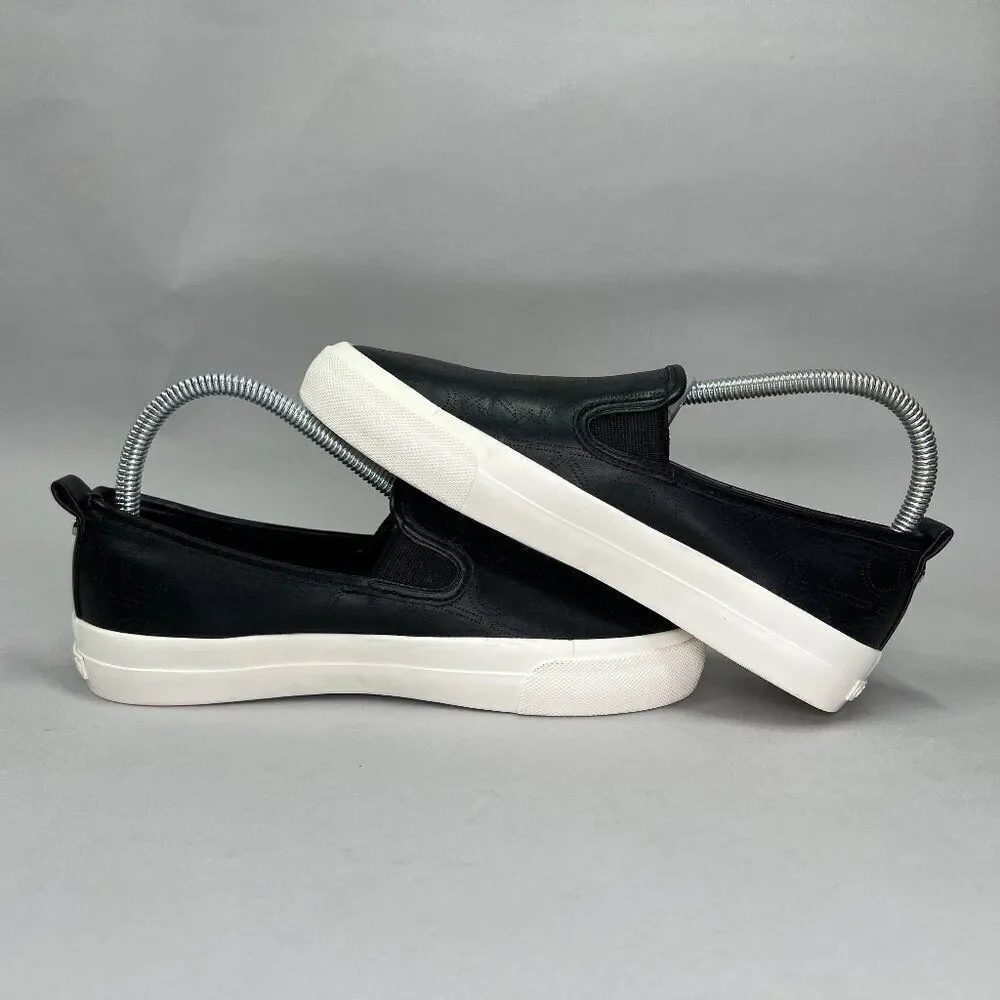 Calvin Klein Women's Size 6 Valette Black CK All Over‎ Print Slip On Sneakers